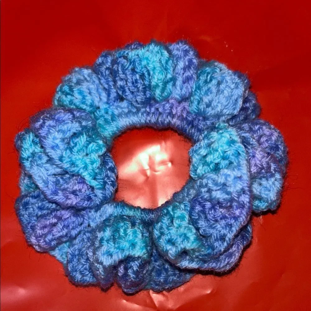 Colorful Knitted Hair Scrunchies Set Of 4
